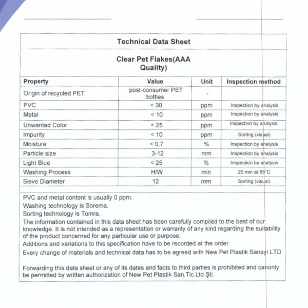 CLEAR PET FLAKE 2